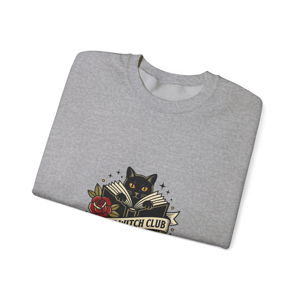 Book Witch Club Sweatshirt | Traditional Tattoo Flash, Black Cat & Roses
