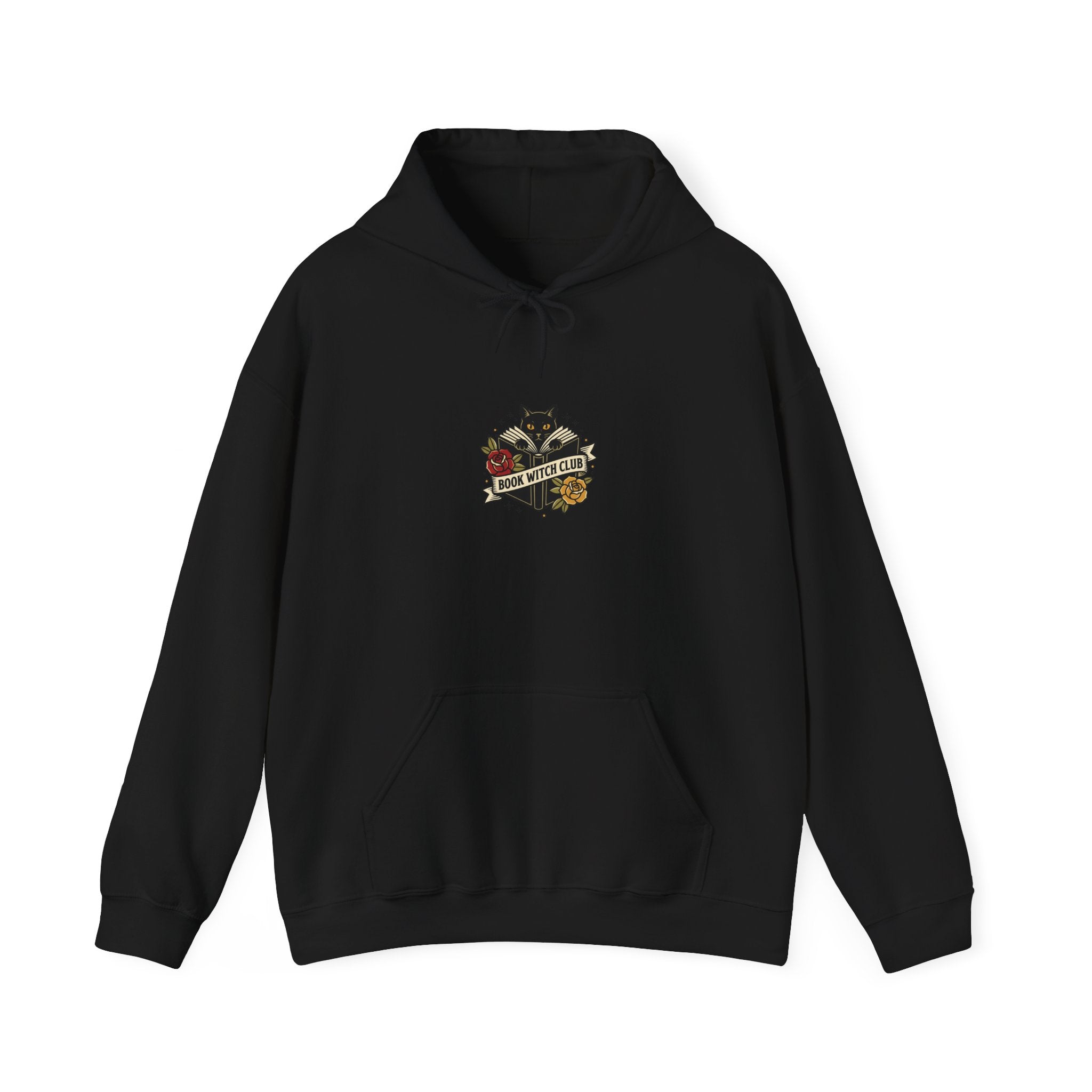 Cat & Roses Traditional Tattoo Hoodie | Vintage Flash banner, Bold Outline