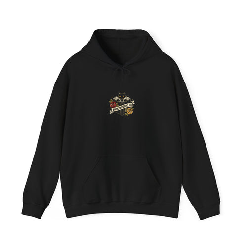 Cat & Roses Traditional Tattoo Hoodie | Vintage Flash banner, Bold Outline