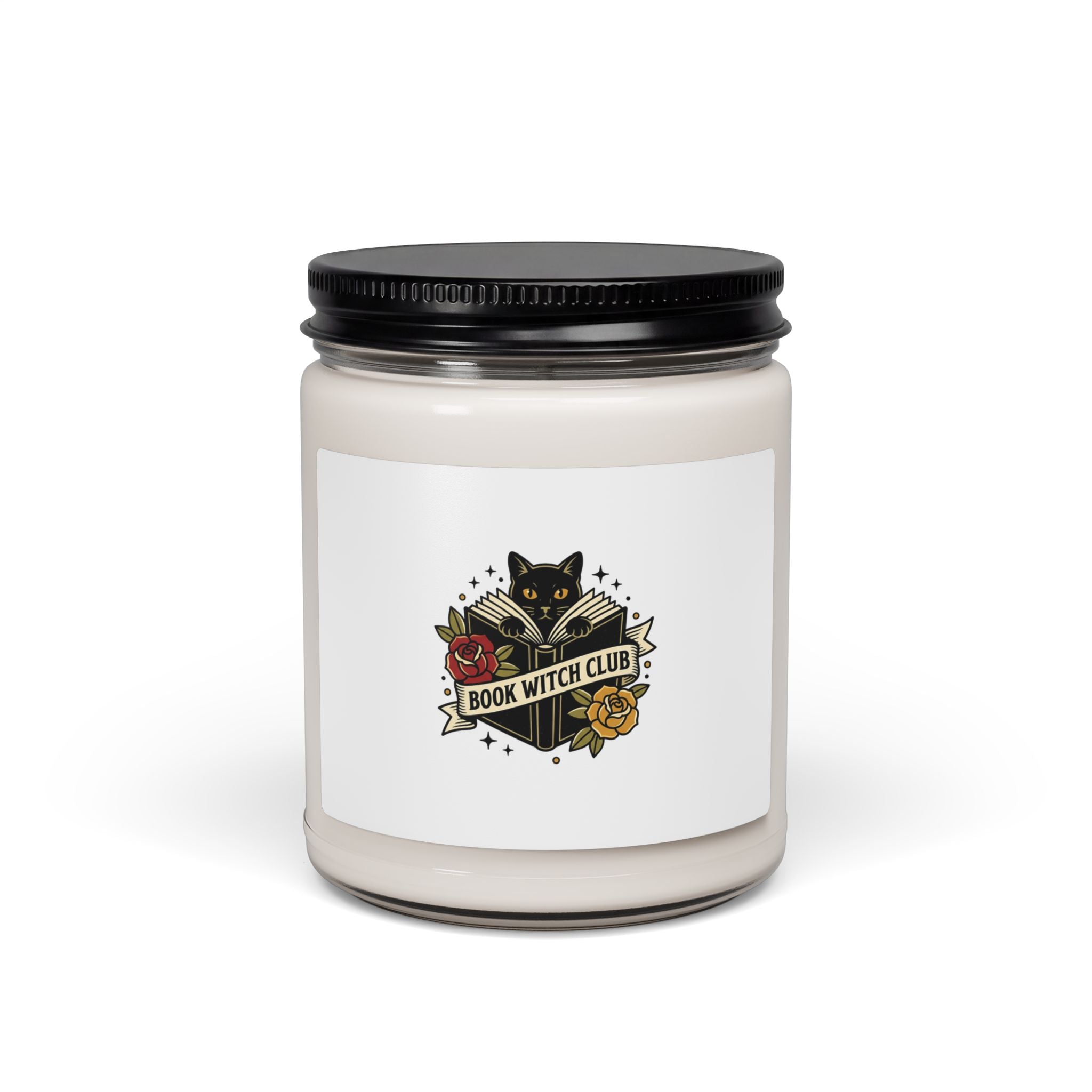 Book Witch Club Candle | Soy Candle, Traditional Tattoo-Inspired Black Cat Banner