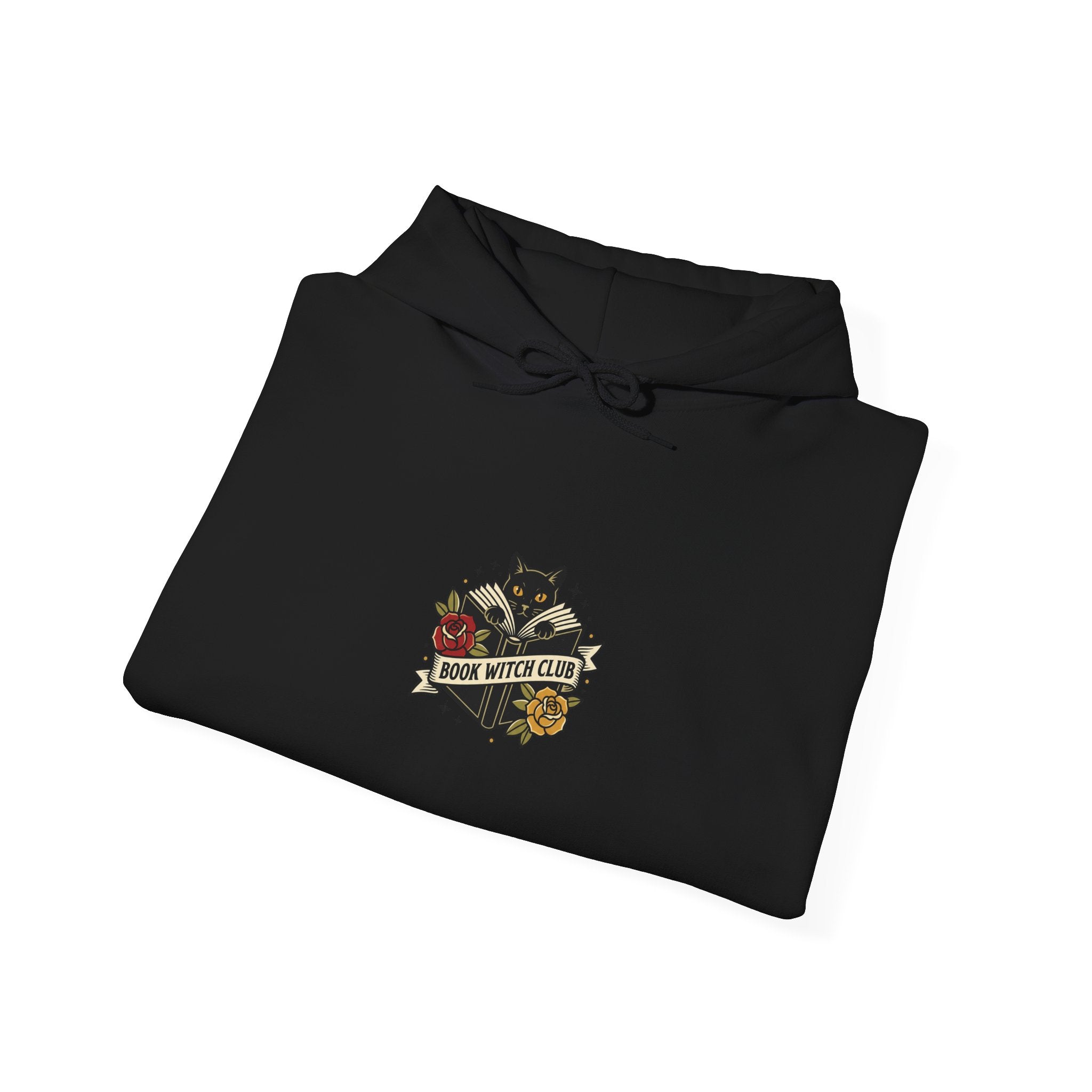 Cat & Roses Traditional Tattoo Hoodie | Vintage Flash banner, Bold Outline