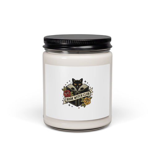 Book Witch Club Candle | Soy Candle, Traditional Tattoo-Inspired Black Cat Banner