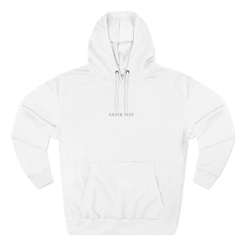 Minimal White Fleece Hoodie — Subtle Tiny Front Text