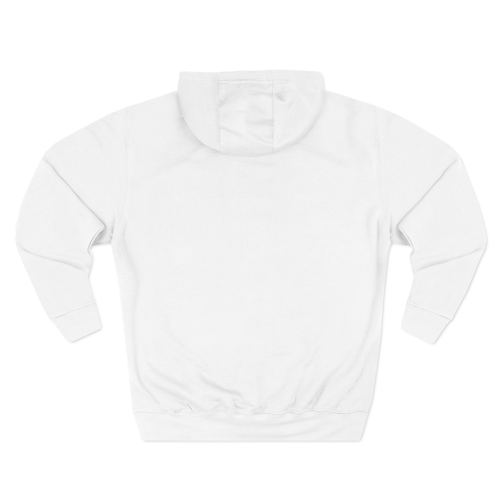Minimal White Fleece Hoodie — Subtle Tiny Front Text