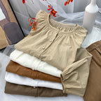 Woman Shirt And Blouses Female French Elegant Spring Autumn New O Neck Lantern Sleeve Long Sleeve Tops Loose Casual Sweet Shirts